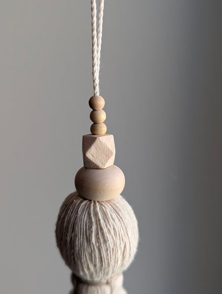 Natural Cotton Tassel with Wooden Beads #144