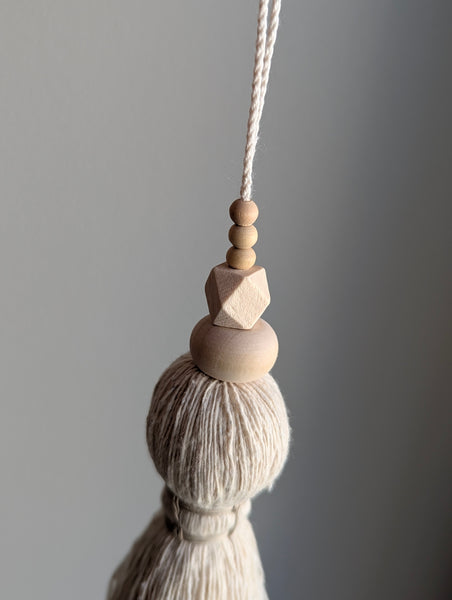 Natural Cotton Tassel with Wooden Beads #144