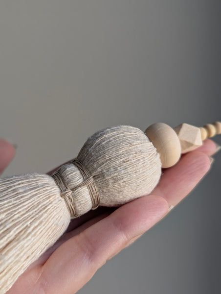 Natural Cotton Tassel with Wooden Beads #144