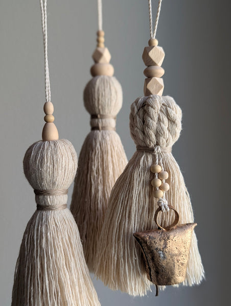 Natural Cotton Tassel with Simple Stripes #146