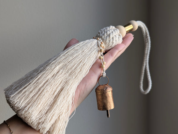 Natural Cotton Oversized Tassel with Bell #148