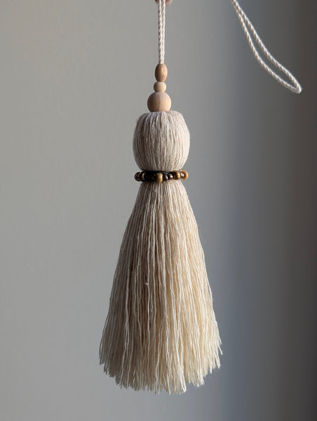 Natural Cotton Tassels with Beads #112