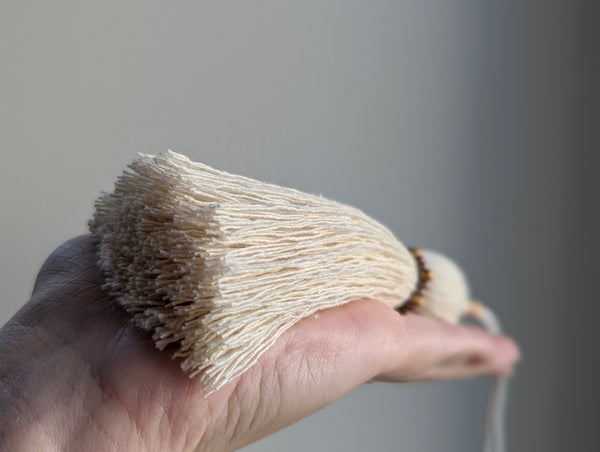 Natural Cotton Tassels with Beads #112