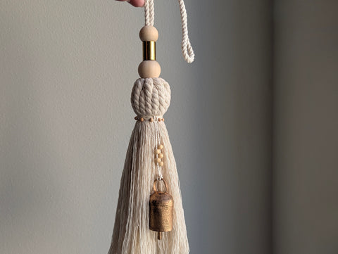 Natural Cotton Oversized Tassel with Bell #148