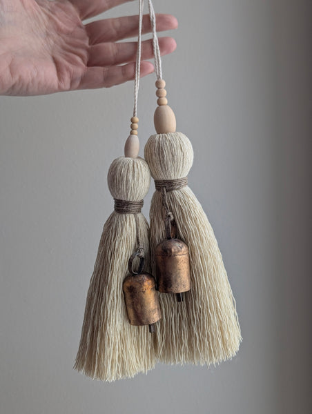 Natural Cotton Oversized Tassel with Bell #170