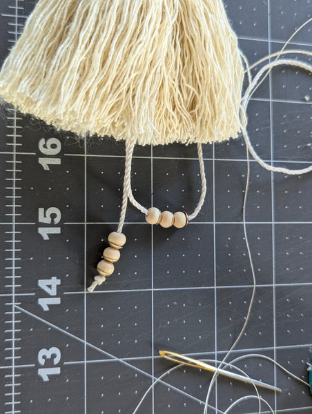 Handmade Large Cotton Tassel with Brass Details #176
