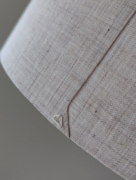Stone Linen Lamp Shade with Nickel Spider Hardware