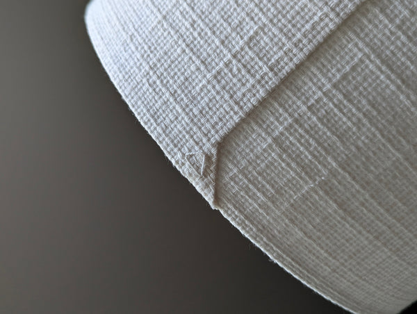 Cloud White Vintage Woven Fabric Lamp Shade - 10 in. D x 10 in. H