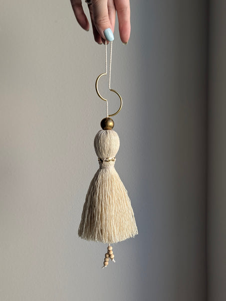 Handmade Large Cotton Tassel with Brass Details #176