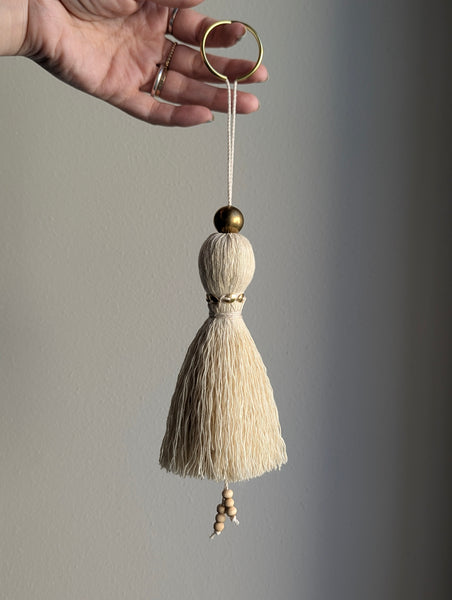 Handmade Large Cotton Tassel with Brass Details #176