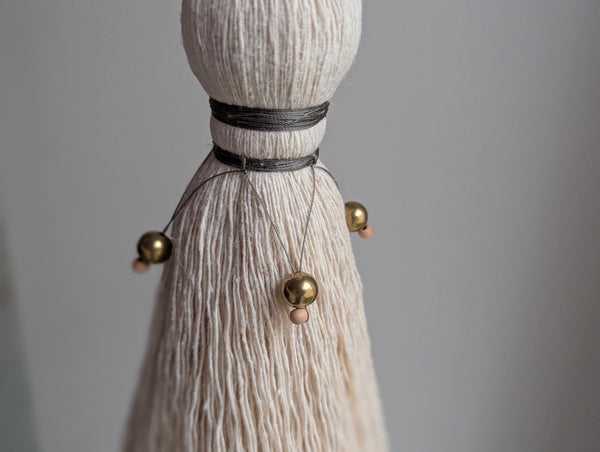 Handmade Large Cotton Door Tassel with Brass Beads #189
