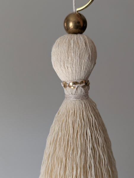 Handmade Large Cotton Tassel with Brass Details #176