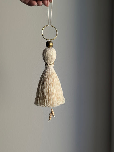 Handmade Large Cotton Tassel with Brass Details #176