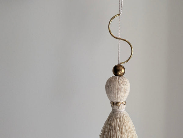 Handmade Large Cotton Tassel with Brass Details #176