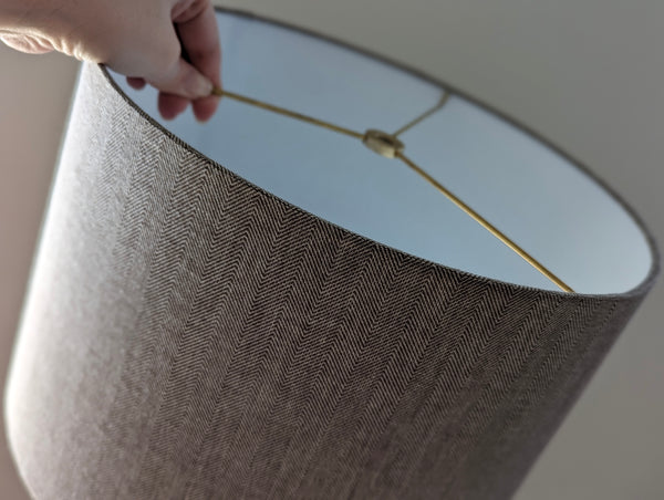 Brown Herringbone Fabric Lamp Shade