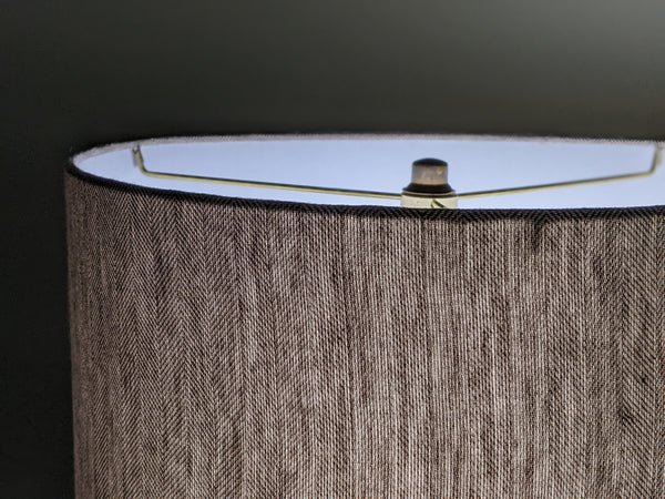 Brown Herringbone Fabric Lamp Shade