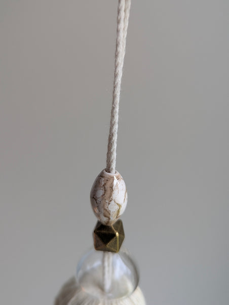 Handmade Door Knob Tassel with Brass, Glass, and Ceramic Beads #192
