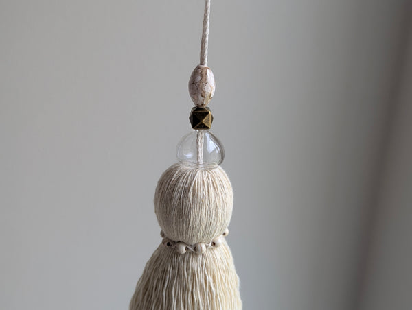 Handmade Door Knob Tassel with Brass, Glass, and Ceramic Beads #192