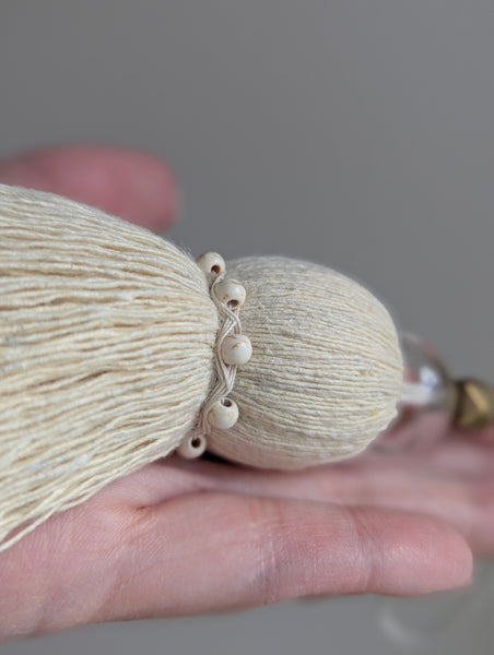 Handmade Door Knob Tassel with Brass, Glass, and Ceramic Beads #192