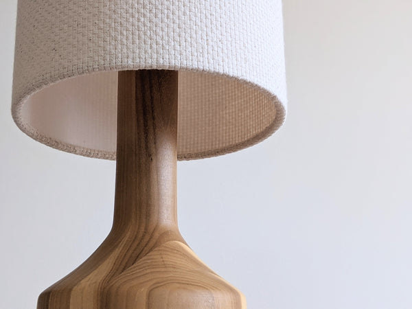 natural crosshatch fabric lamp shade in cream colorway with euro fitter hardware