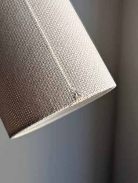 natural crosshatch fabric lamp shade in cream colorway with euro fitter hardware
