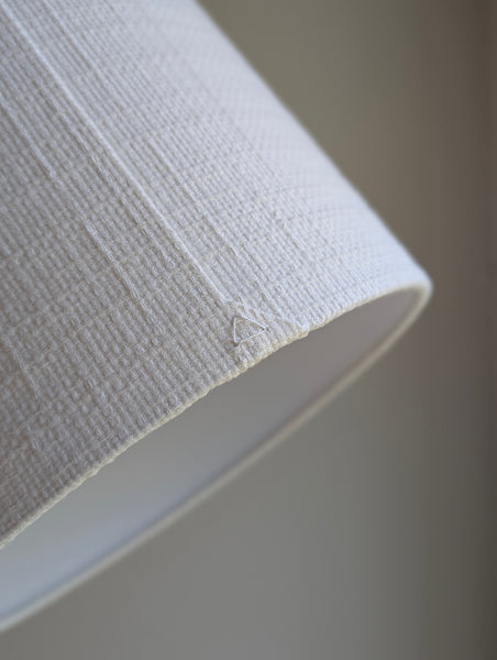 Cloud White Vintage Woven Fabric Lamp Shade - 10 in. D x 10 in. H