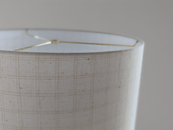 Handmade Lamp Shade in Windowpane Ecru Fabric