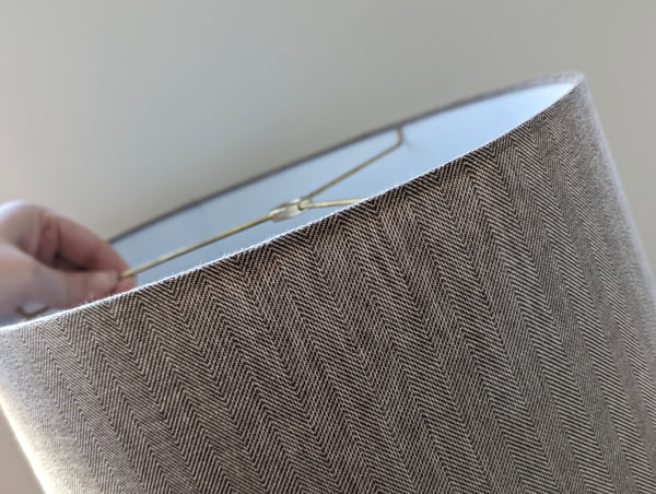Brown Herringbone Fabric Lamp Shade