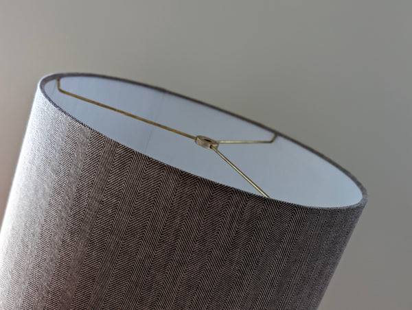 Brown Herringbone Fabric Lamp Shade