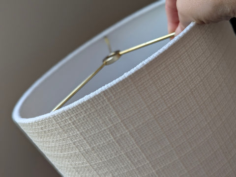 Cloud White Vintage Woven Fabric Lamp Shade - 10 in. D x 10 in. H