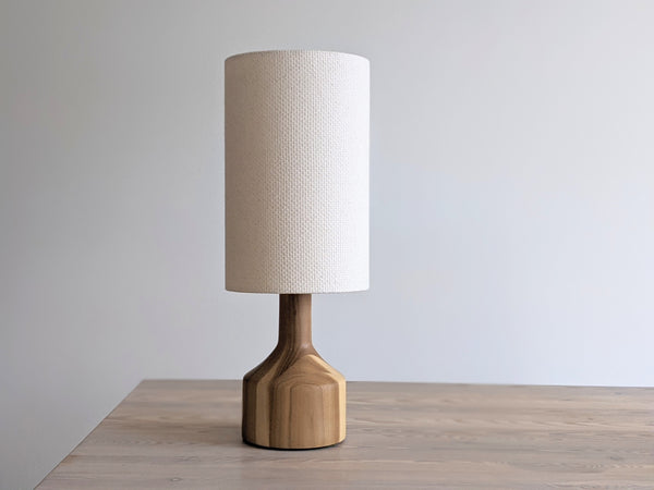 natural crosshatch fabric lamp shade in cream colorway with euro fitter hardware
