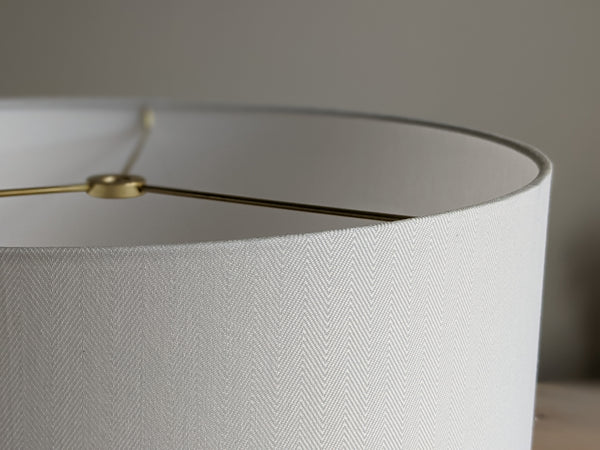 White Herringbone Lamp Shade - 12 in. D x 12 in. H