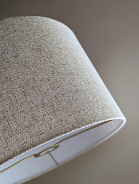 Calacatta Gold Flax Fabric Lamp Shade with Euro Fitter