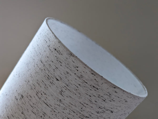 close up of the Cookies and Cream fabric lamp shade by Ud Form