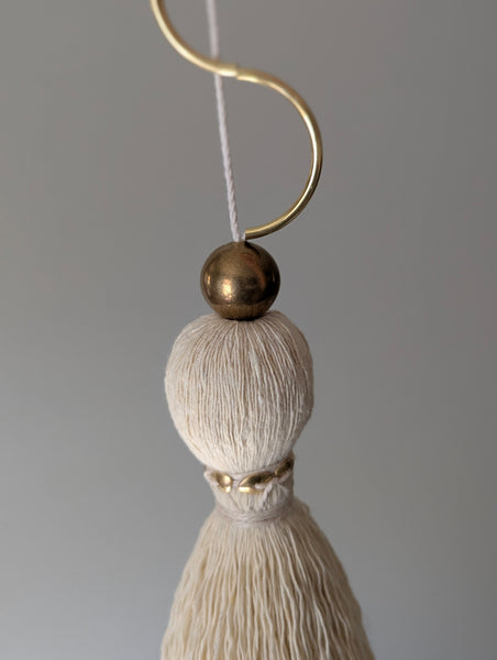 Handmade Large Cotton Tassel with Brass Details #176