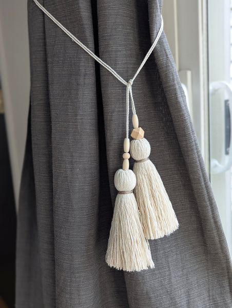 Modern Drapery Double Tassel Tie Backs