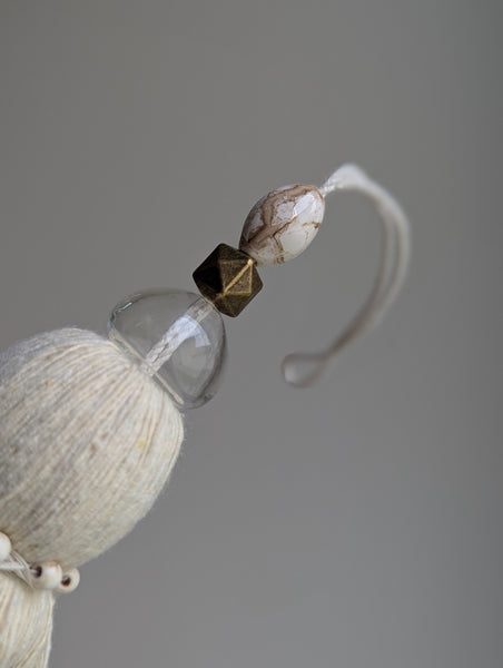 Handmade Door Knob Tassel with Brass, Glass, and Ceramic Beads #192