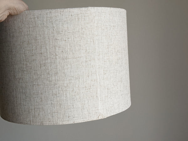 Handmade Lamp Shade with Euro Fitter in Calacatta Gold Flax Fabric