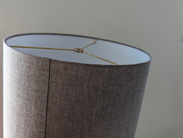Brown Herringbone Fabric Lamp Shade
