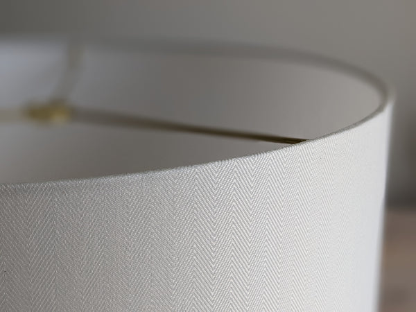 White Herringbone Lamp Shade - 12 in. D x 12 in. H