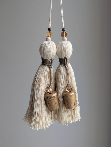Handmade Door Knob Tassel with Brass Accents and a Bell #195