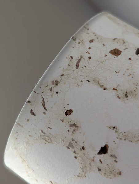modern pebbled paper lampshade with textured paper in white and cream colorway