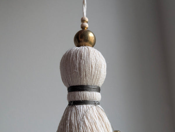 Handmade Large Cotton Door Tassel with Brass Beads #189