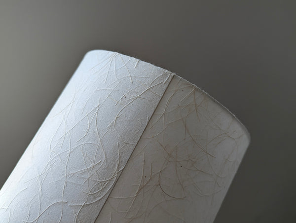 mulberry paper lampshade with textured paper in cream color