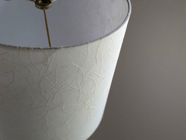 mulberry paper lampshade with textured paper in cream color