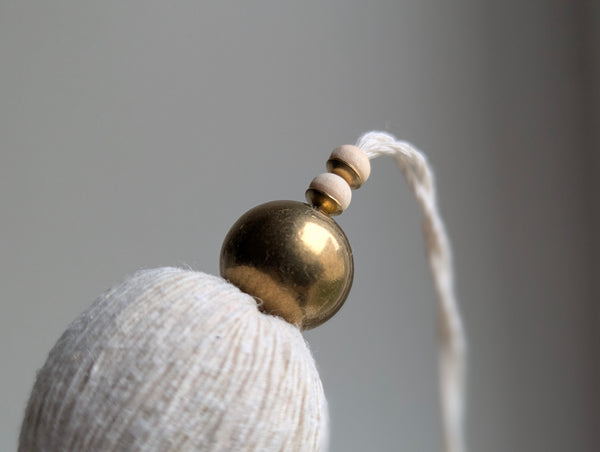 Handmade Large Cotton Door Tassel with Brass Beads #189
