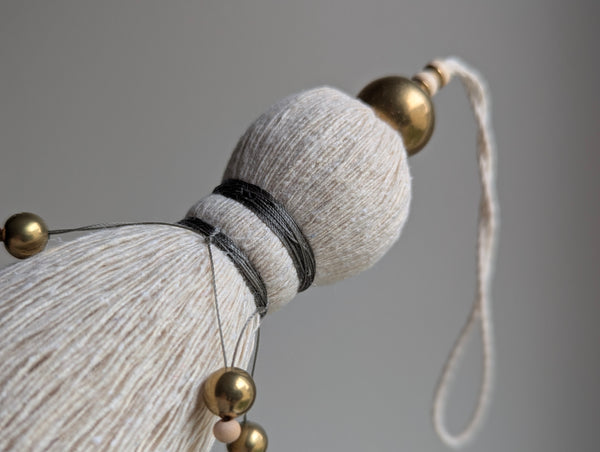 Handmade Large Cotton Door Tassel with Brass Beads #189