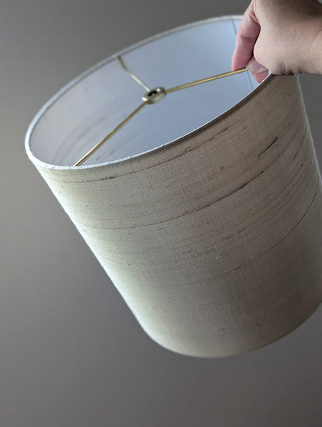 Moody Champagne Silk Lamp Shade - 11 in. D x 11 in. H