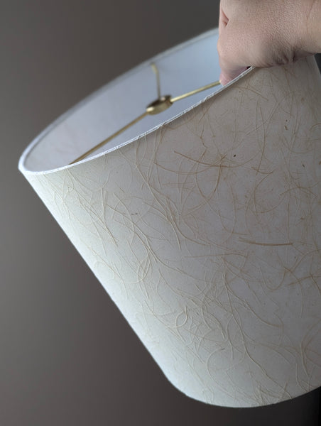 mulberry paper lampshade with textured paper in cream color