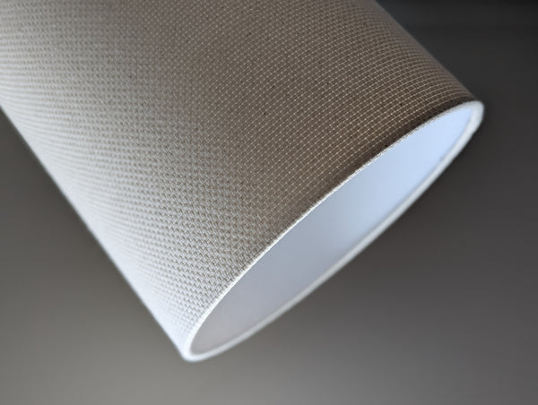 natural crosshatch fabric lamp shade in cream colorway with euro fitter hardware